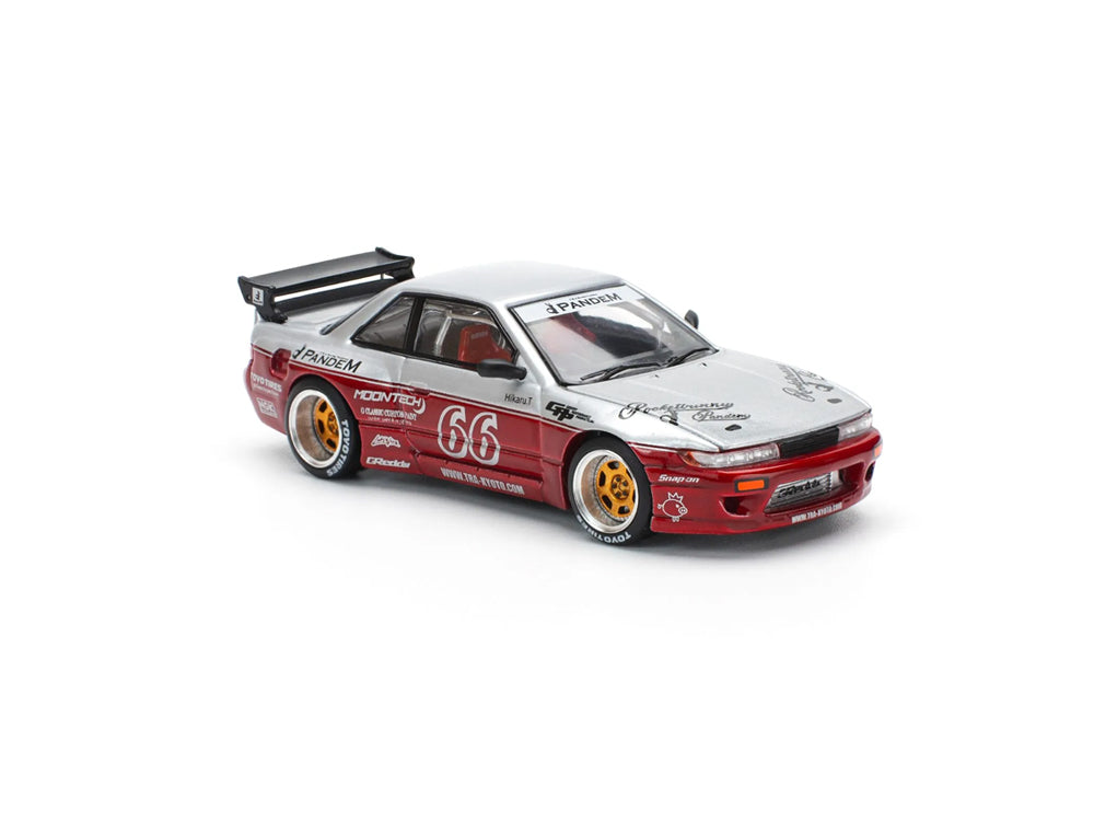 Pop Race 1/64 Pandem Nissan Silvia S13 Moontech Red