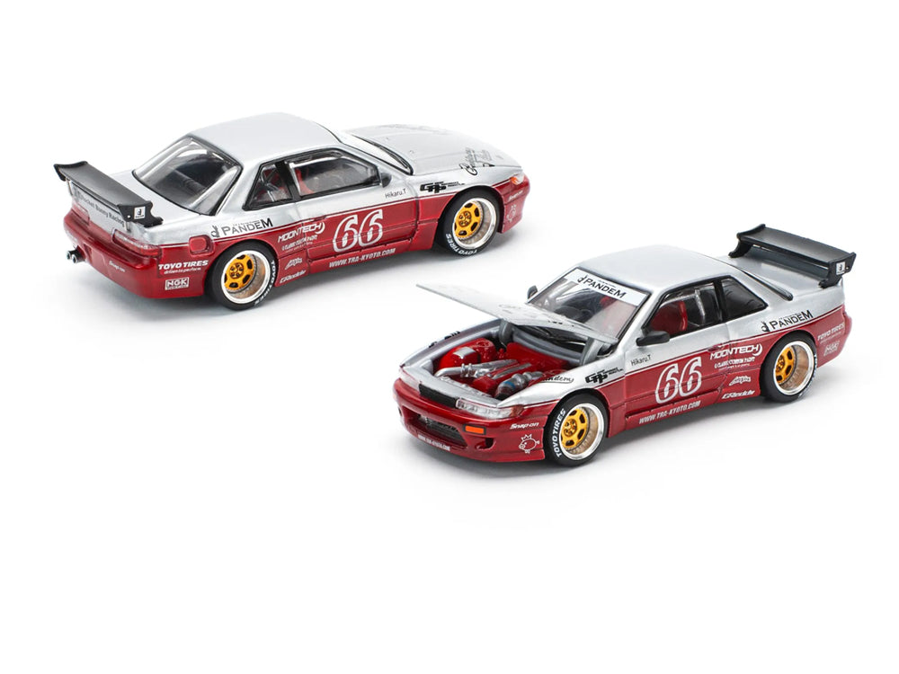 Pop Race 1/64 Pandem Nissan Silvia S13 Moontech Red