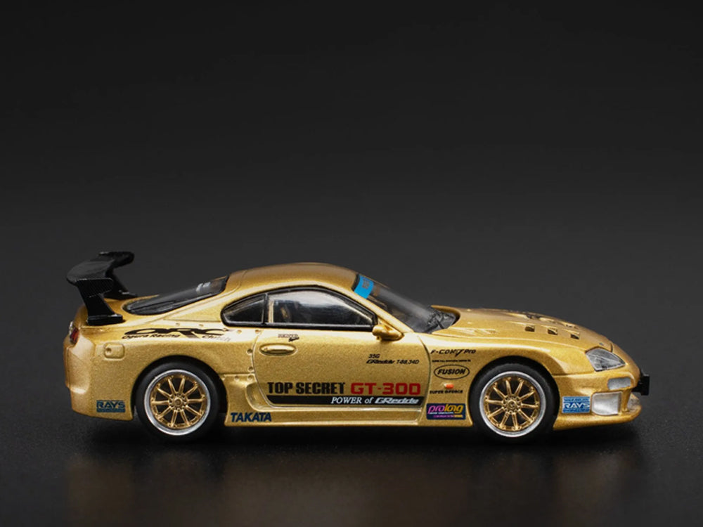 Pop Race 1/64 Toyota Supra JZA80 GT300 Gold