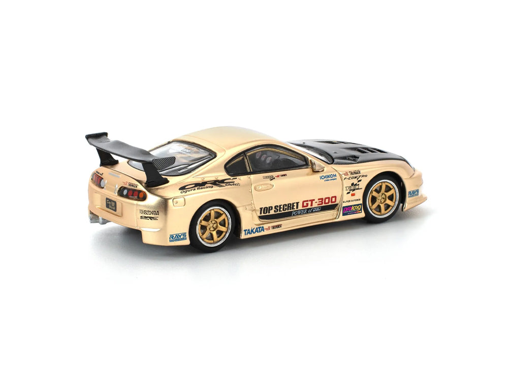 Pop Race 1/64 Toyota Supra JZA80 GT300 Top Secret Chrome Gold