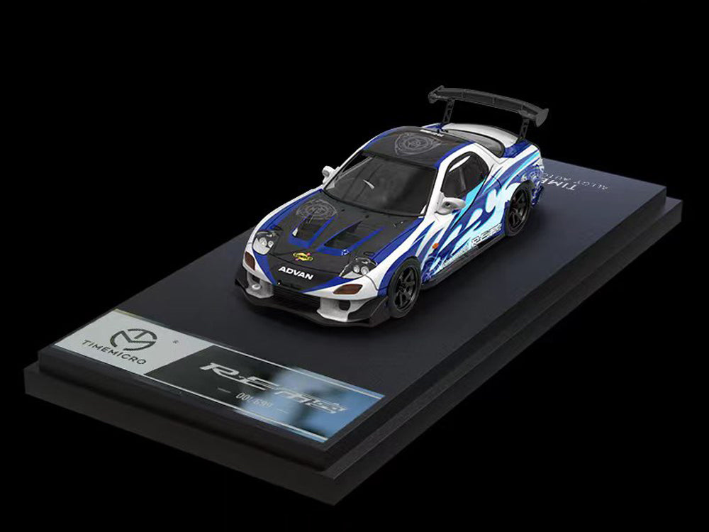 Time Model 1/64 Mazda RX7 FD3S Blue with Flames Car Only - Diecast Toyz Australia
