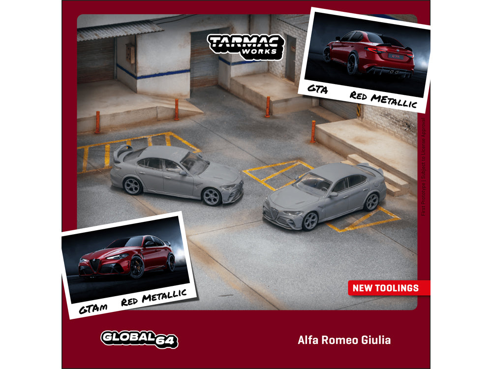 Tarmac Works 1/64 Alfa Romeo Giulia GTAm Metallic Red - Diecast Toyz Australia