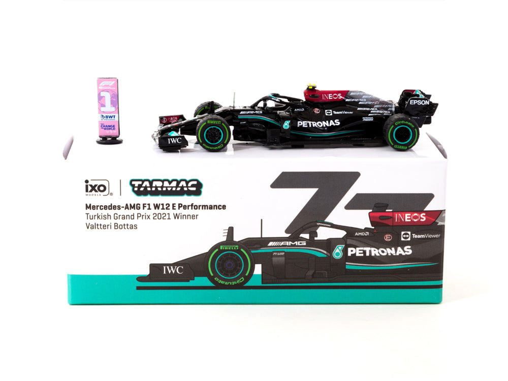 Tarmac Works 1/64 Mercedes AMG F1 W12 E Performance Turkish Grand Prix Winner 2021 Valtteri Bottas - Diecast Toyz Australia