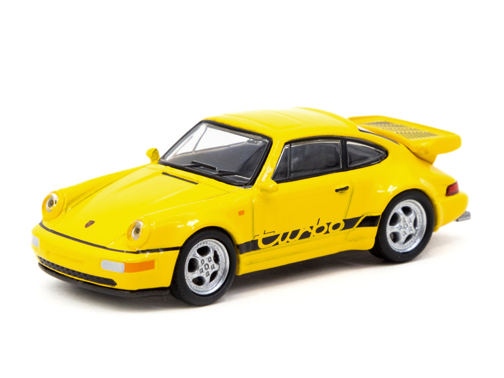 Tarmac Works x Schuco 1/64 Porsche 911 Turbo Yellow - Chase Version - Diecast Toyz Australia