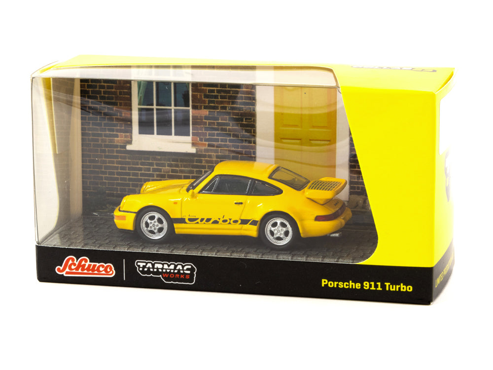 Tarmac Works x Schuco 1/64 Porsche 911 Turbo Yellow - Diecast Toyz Australia