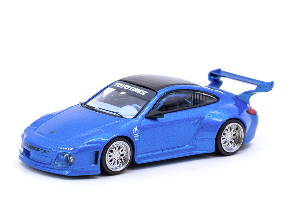 Tarmac Works 1/64 Porsche Old & New 997 Metallic Blue - Diecast Toyz Australia