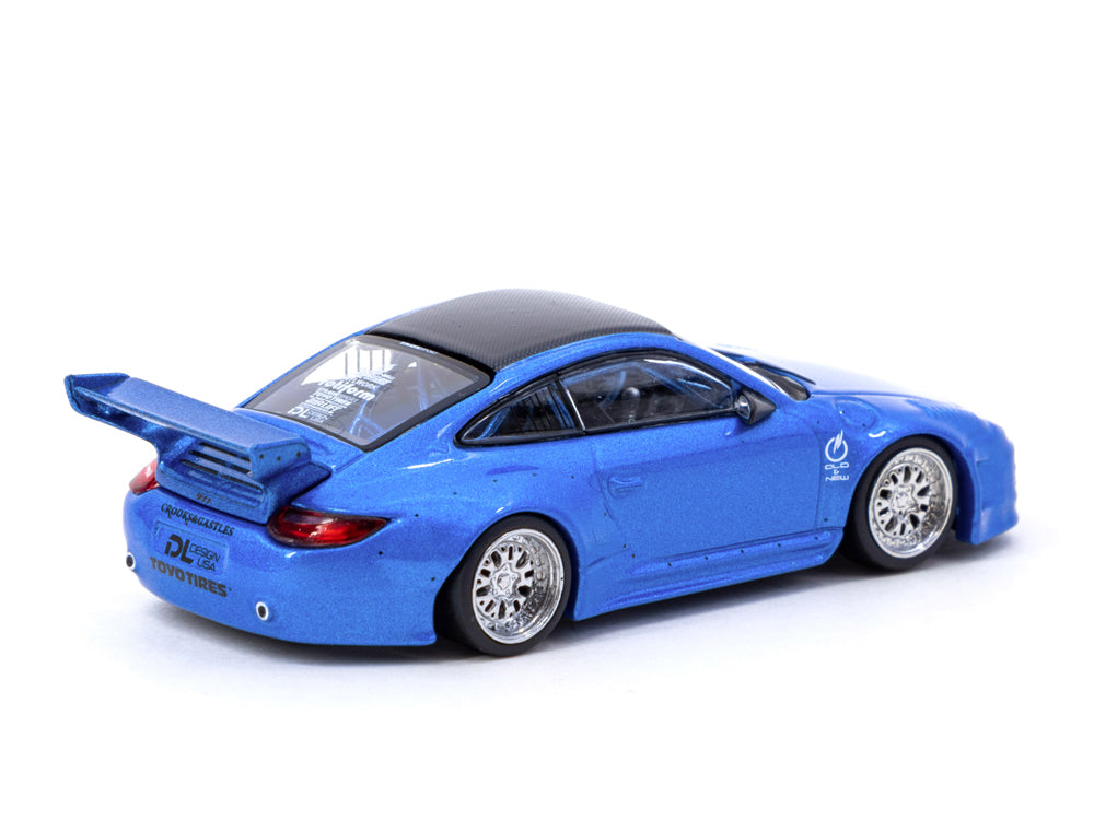 Tarmac Works 1/64 Porsche Old & New 997 Metallic Blue - Diecast Toyz Australia
