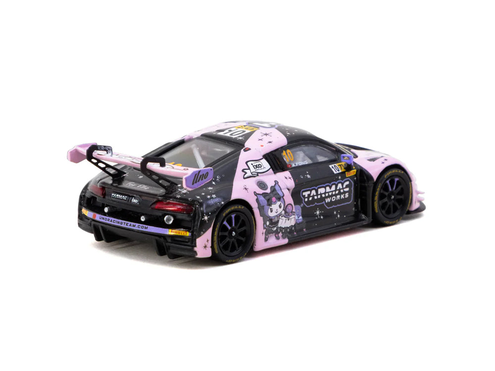 Tarmac Works 1/64 Audi R8 LMS GT3 EVO II Macau GT Cup - FIA GT World Cup 2024 UNO Racing Adderly Fong with Trading Cards Combo Kuromi Livery