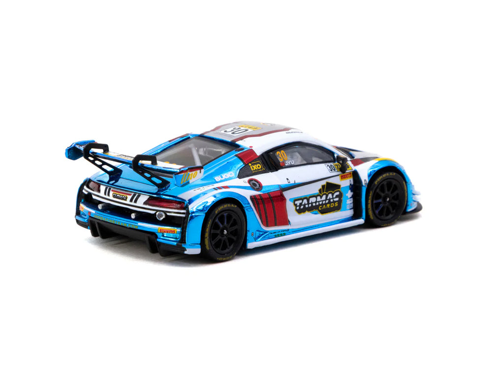 Tarmac Works 1/64 Audi R8 LMS GT3 EVO II Macau GT Cup - FIA GT World Cup 2024 UNO Racing James Yu with Trading Cards Combo and Truck Packaging