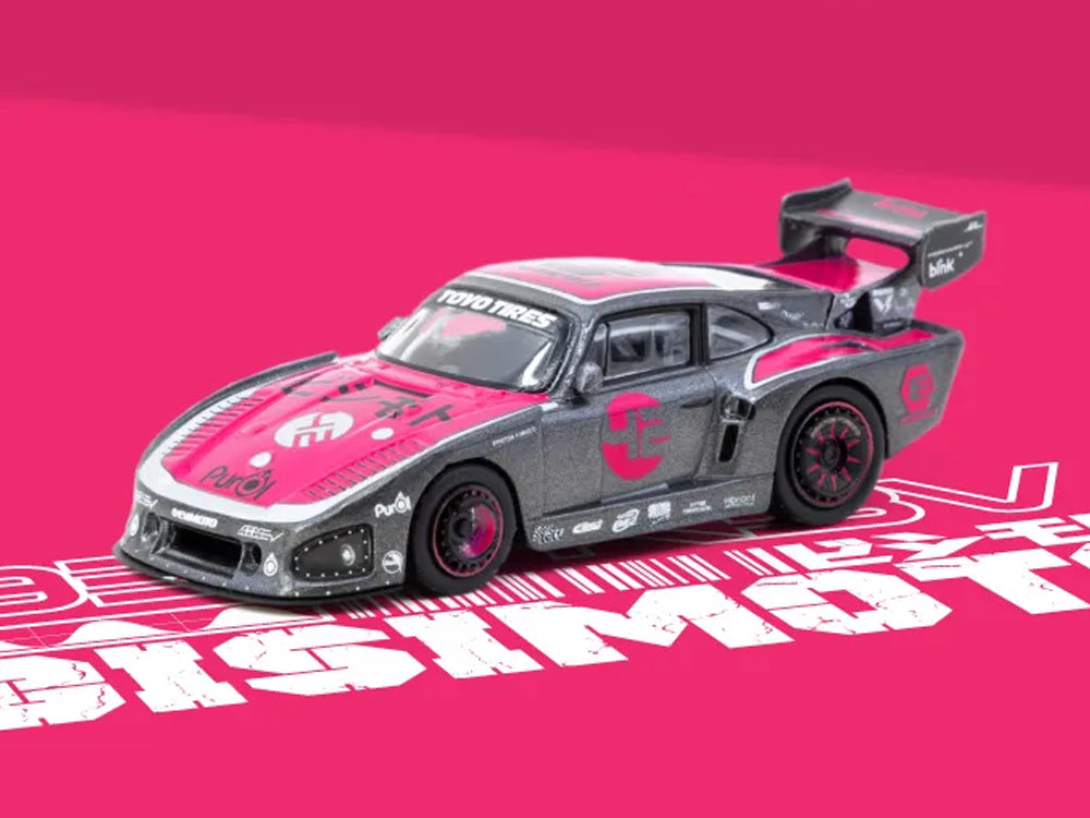 Tarmac Works 1/64 Bisimoto Porsche 935 K3V Grey with Trading Card Combo Set