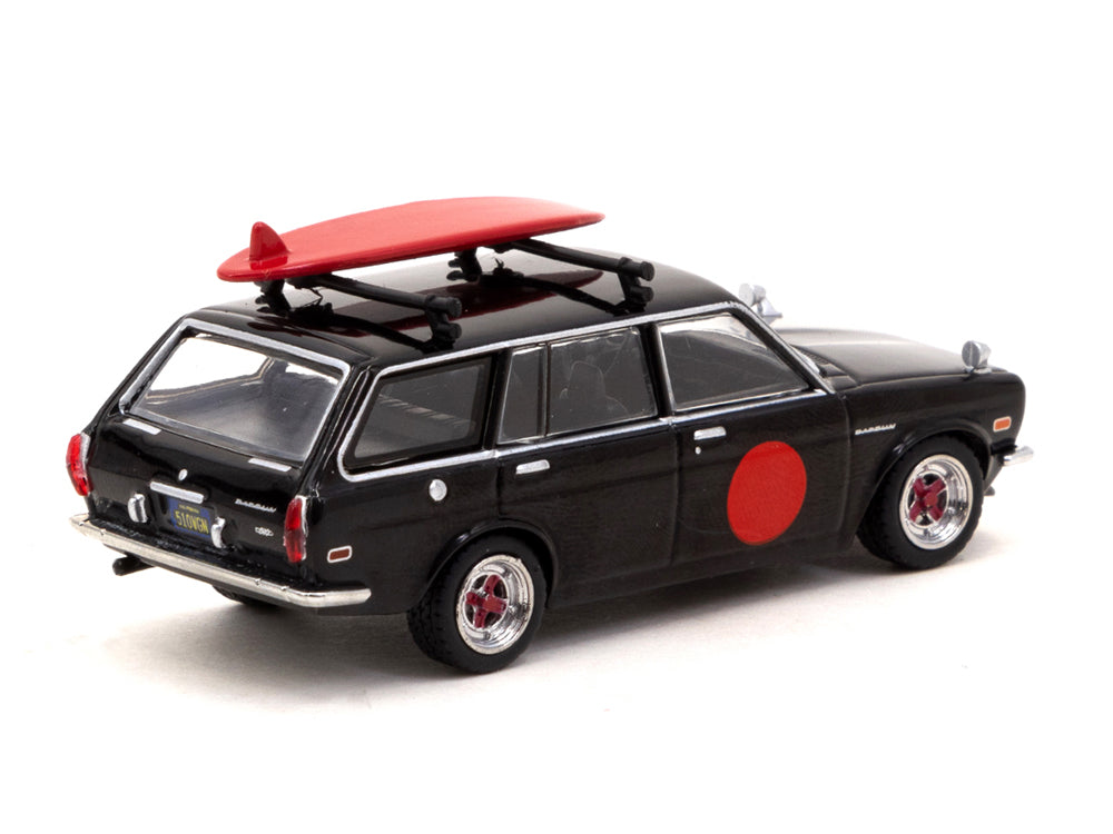 Tarmac Works 1/64 Datsun Bluebird 510 Wagon with Surfboard Black - Diecast Toyz Australia