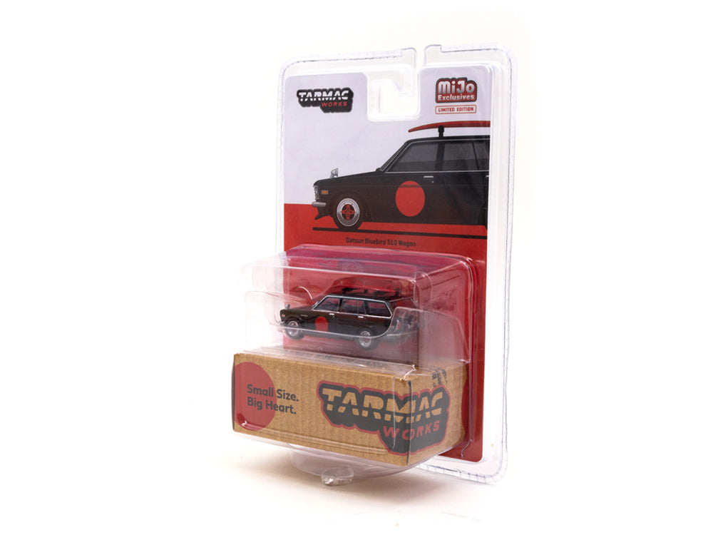 Tarmac Works 1/64 Datsun Bluebird 510 Wagon with Surfboard Black - Diecast Toyz Australia
