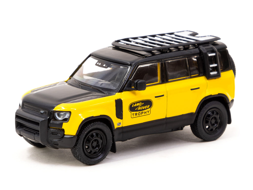 Tarmac Works 1/64 Land Rover Defender 110 Trophy Edition Yellow/Black - Diecast Toyz Australia