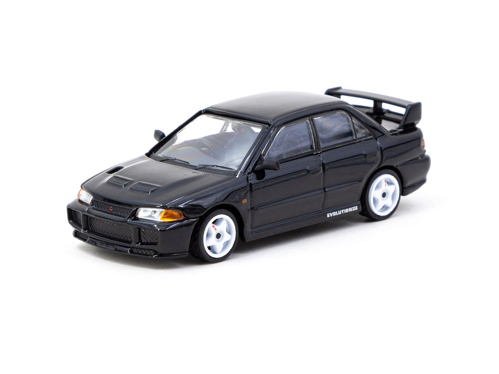 Tarmac Works 1/64 Mitsubishi Lancer GSR Evolution 3 Black - Diecast Toyz Australia