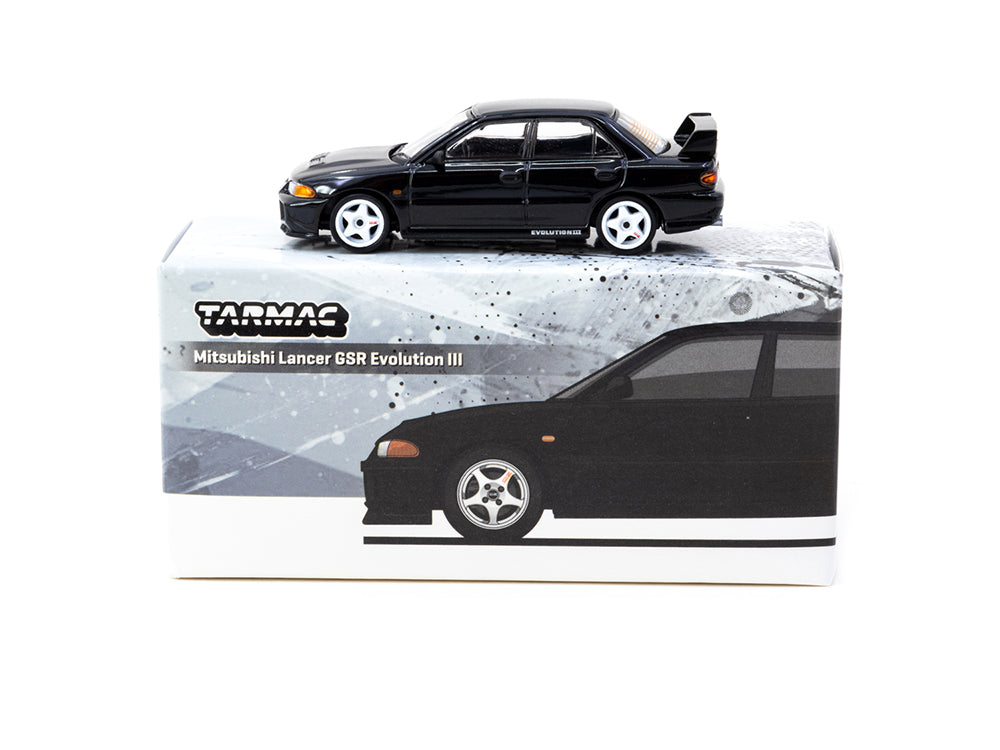 Tarmac Works 1/64 Mitsubishi Lancer GSR Evolution 3 Black - Diecast Toyz Australia