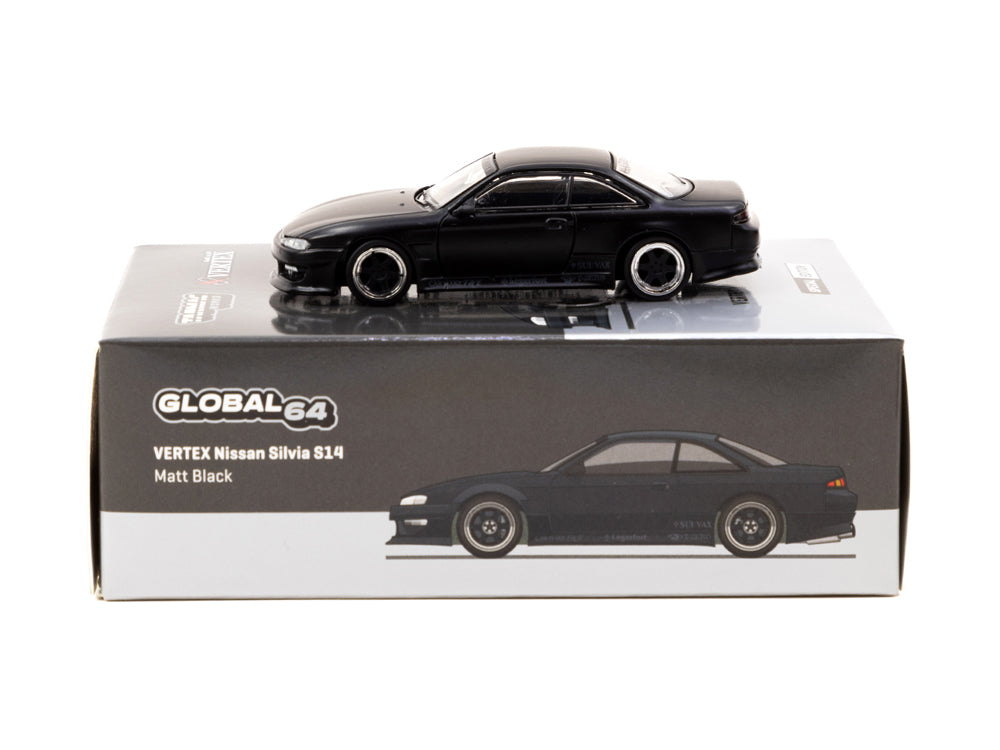 Tarmac Works 1/64 Nissan Silvia S14 Vertex Black - Diecast Toyz Australia