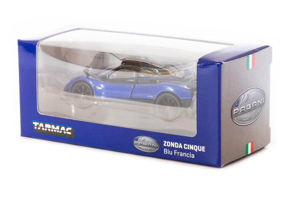 Tarmac Works 1/64 Pagani Zonda Cinque Blu Francia - Diecast Toyz Australia