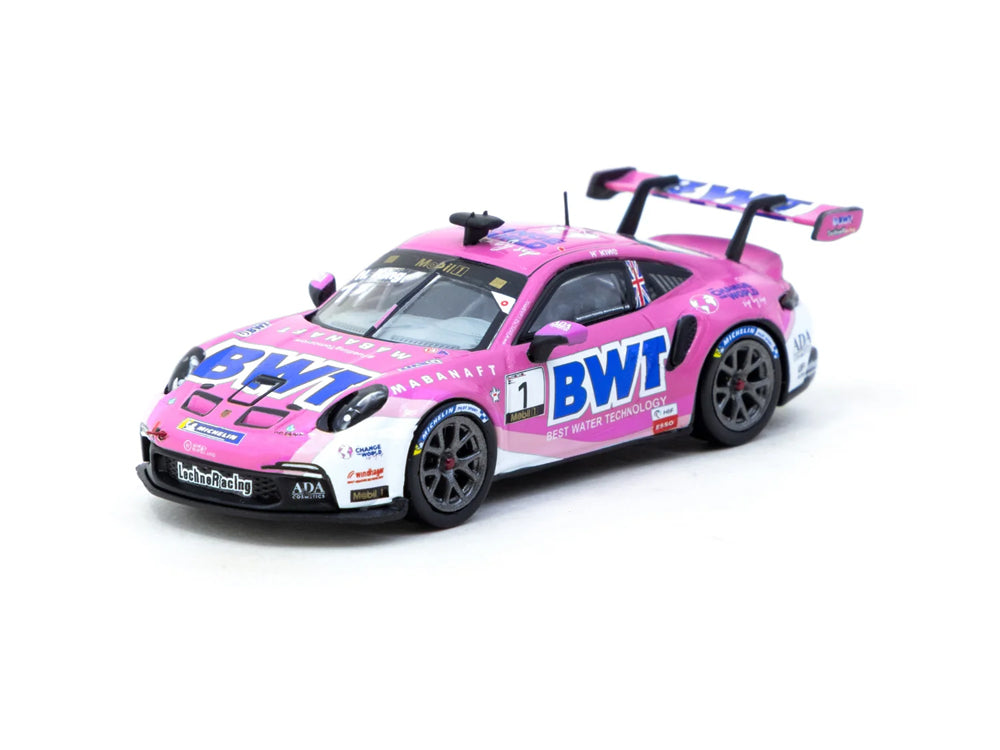 Tarmac Works 1/64 Porsche 911-992 GT3 Cup Mobil 1 Supercup 2024 Harry King Pink