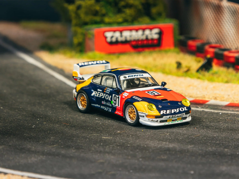 Tarmac Works 1/64 Porsche 911 GT2 24hr Le Mans 1995 #91 Repsol Livery