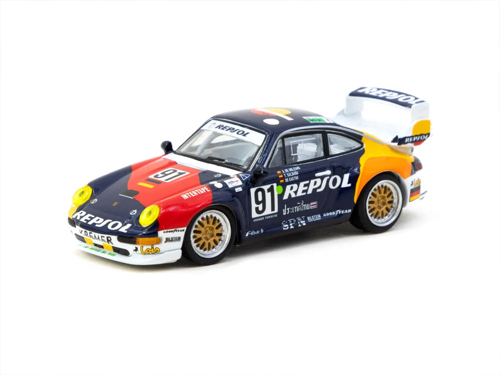 Tarmac Works 1/64 Porsche 911 GT2 24hr Le Mans 1995 #91 Repsol Livery