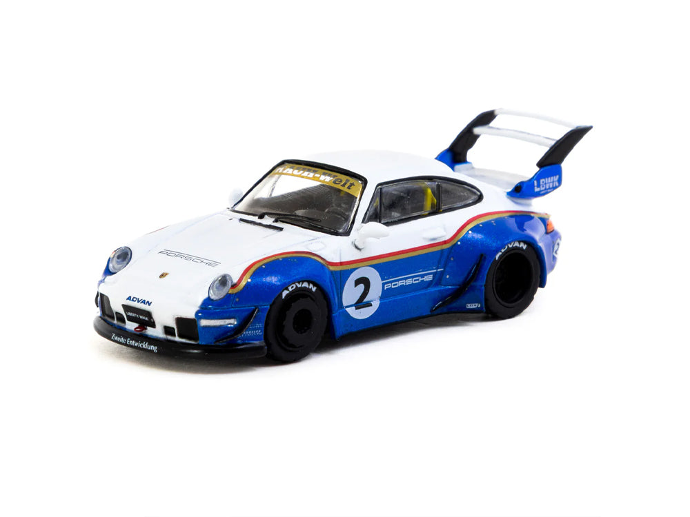 Tarmac Works 1/64 RWB 993 LBWK with Container White/Blue