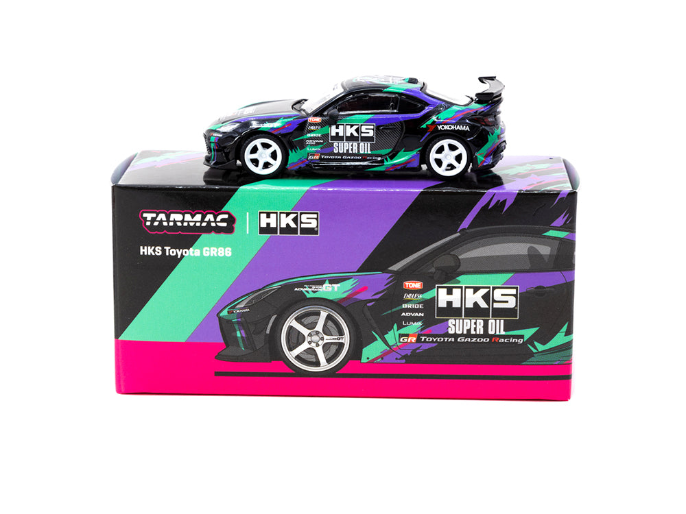 Tarmac Works 1/64 Toyota GR86 HKS Black - Diecast Toyz Australia