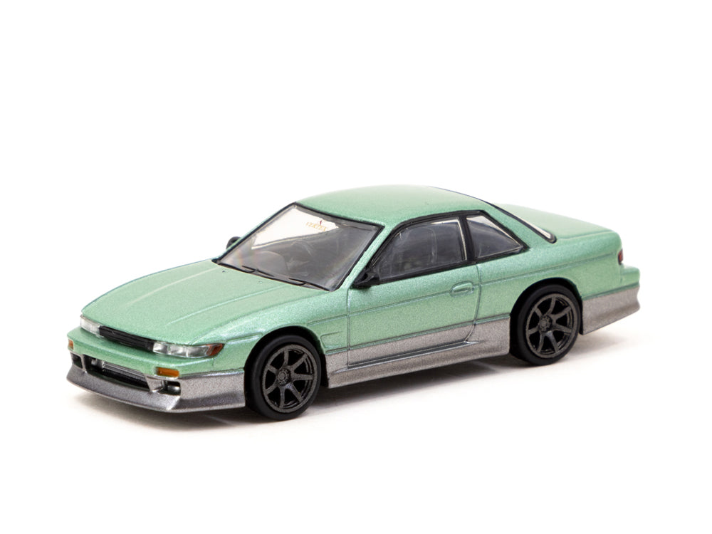 Tarmac Works 1/64 Vertex Nissan Silvia S13 Green/Grey - Diecast Toyz Australia