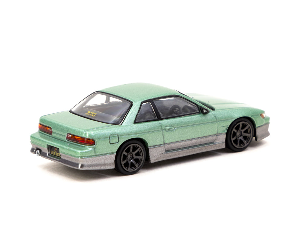 Tarmac Works 1/64 Vertex Nissan Silvia S13 Green/Grey - Diecast Toyz Australia