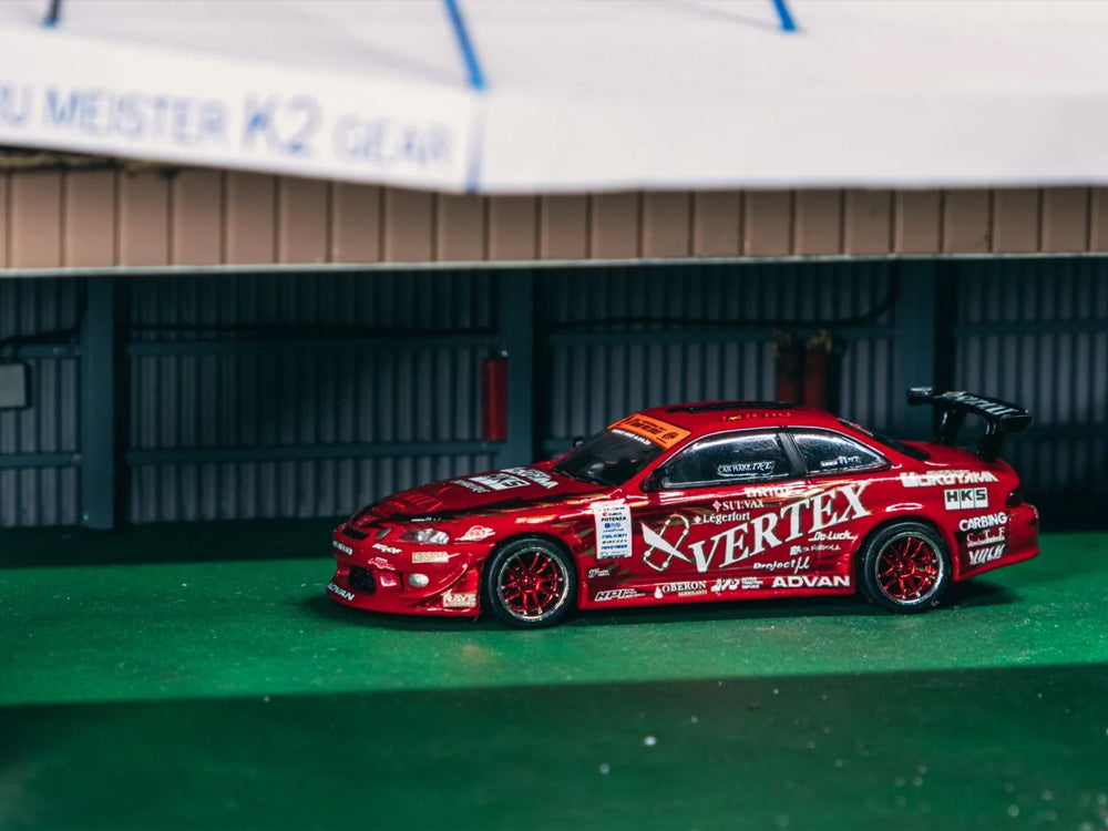 Tarmac Works 1/64 Vertex Ridge TE3006 Soarer Red with Trading Cards Combo Set - Diecast Toyz Australia