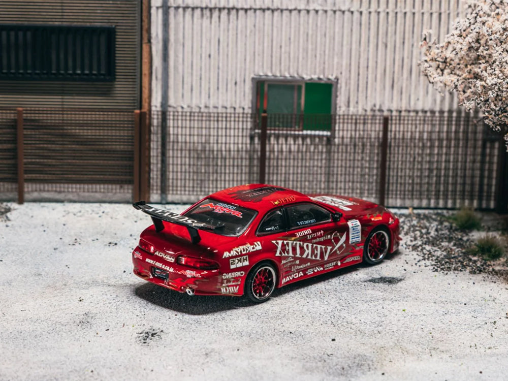 Tarmac Works 1/64 Vertex Ridge TE3006 Soarer Red with Trading Cards Combo Set - Diecast Toyz Australia
