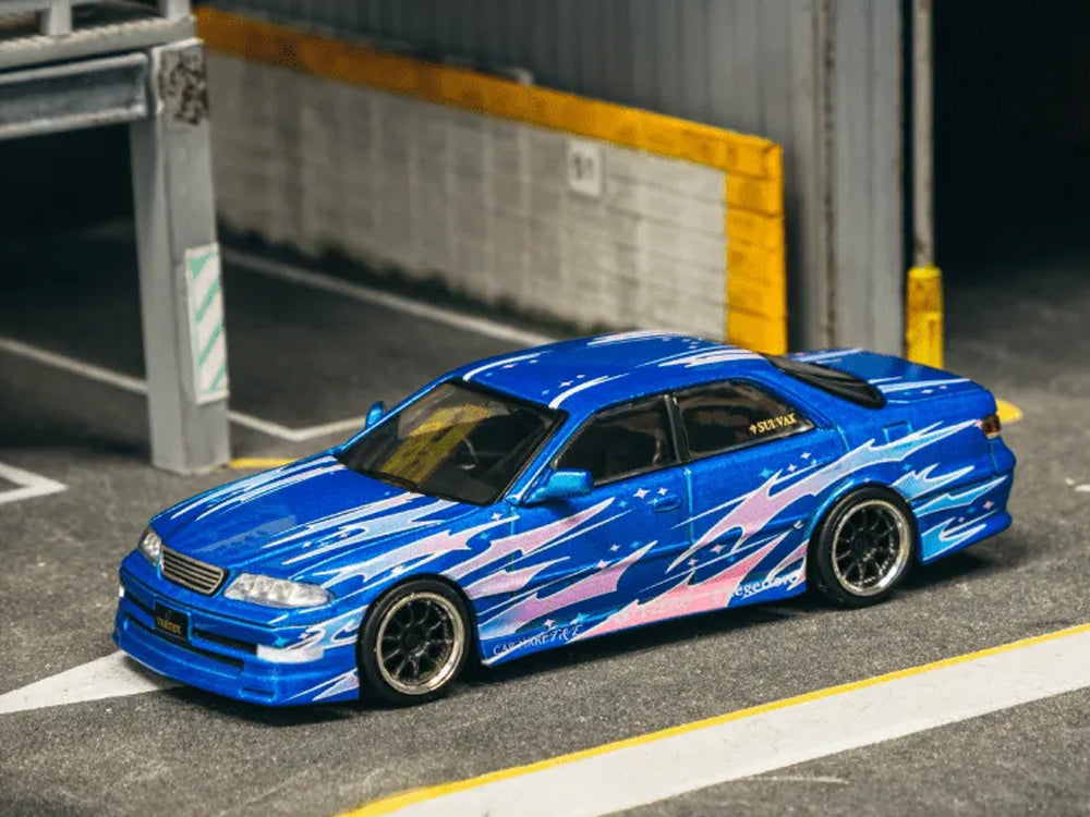 Tarmac Works 1/64 Vertex Toyota Chaser JZX100 Mark II Metallic Blue