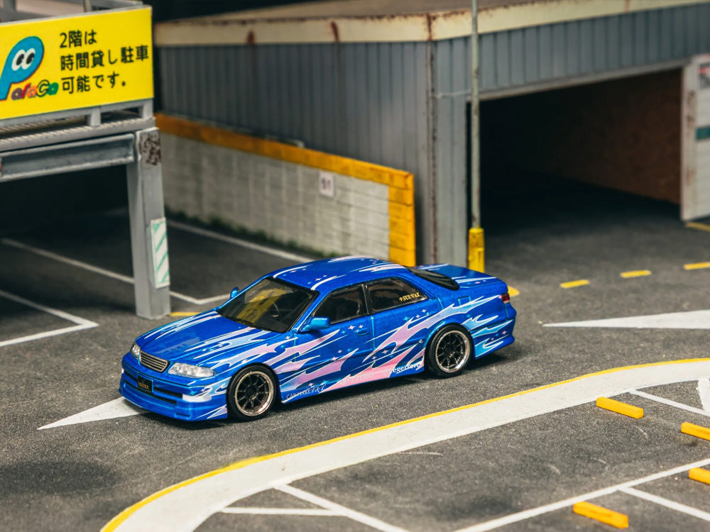 Tarmac Works 1/64 Vertex Toyota Chaser JZX100 Mark II Metallic Blue