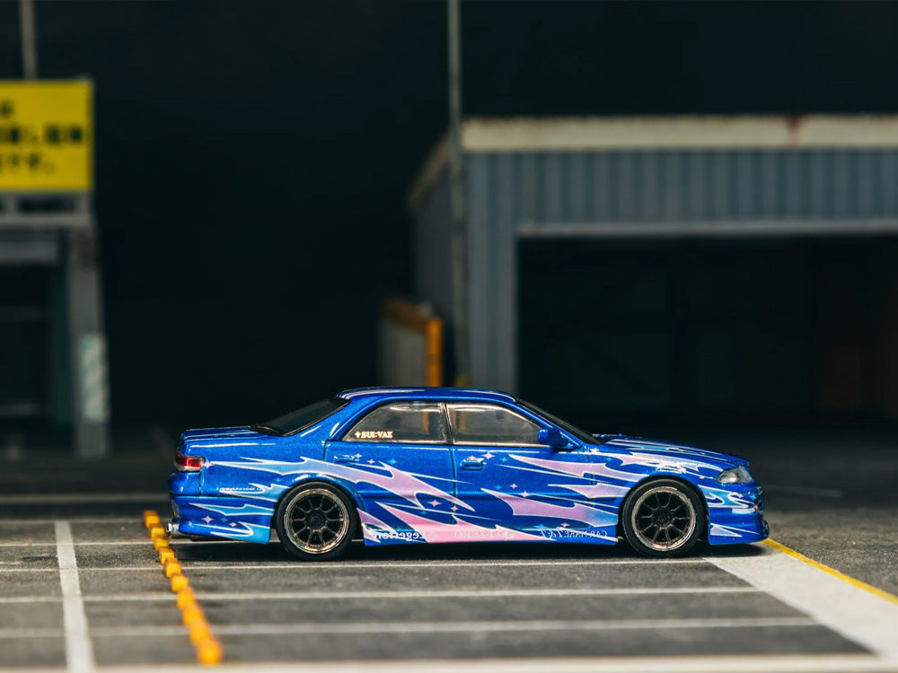 Tarmac Works 1/64 Vertex Toyota Chaser JZX100 Mark II Metallic Blue