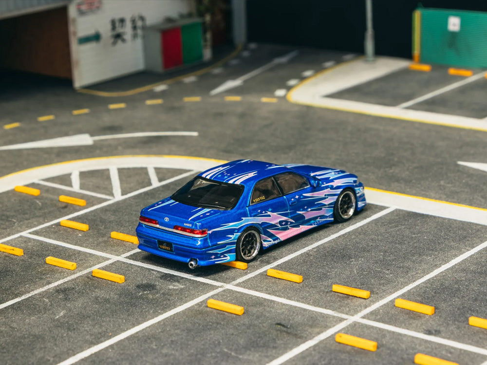 Tarmac Works 1/64 Vertex Toyota Chaser JZX100 Mark II Metallic Blue