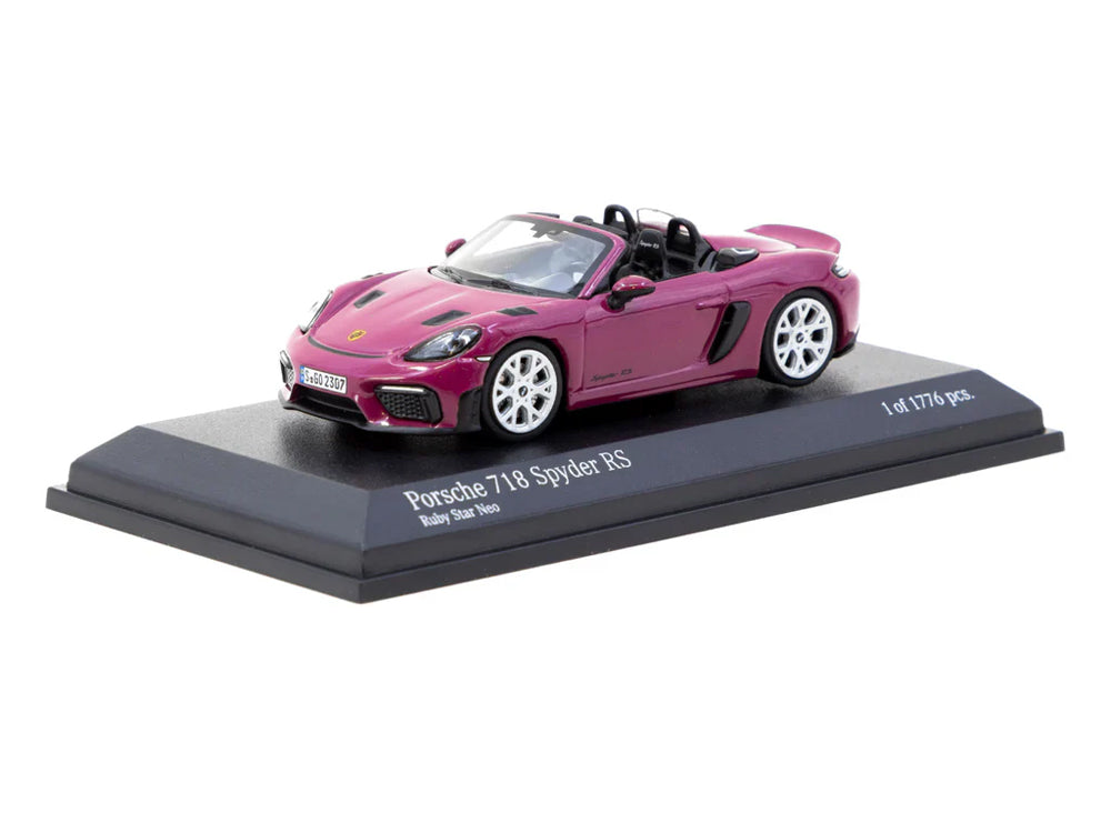 Tarmac Works x MiniChamps 1/64 Porsche 718 Spyder RS Ruby Star Neo