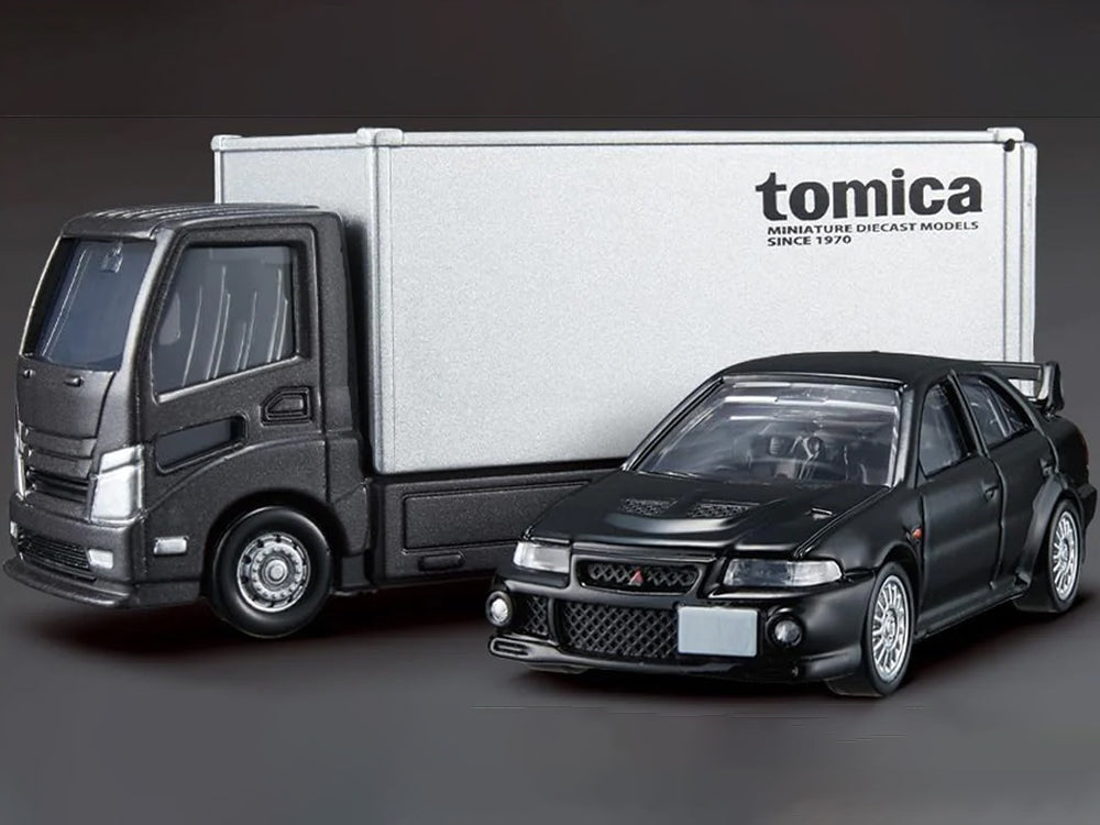 Tomica Premium 1/62 Tomica Transporter with Mitsubishi Lancer Evolution VI GSR - Diecast Toyz Australia