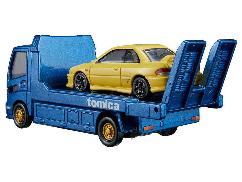 Tomica Premium 1/62 Tomica Transporter with Subaru Impreza WRX Type R STI Yellow - Diecast Toyz Australia