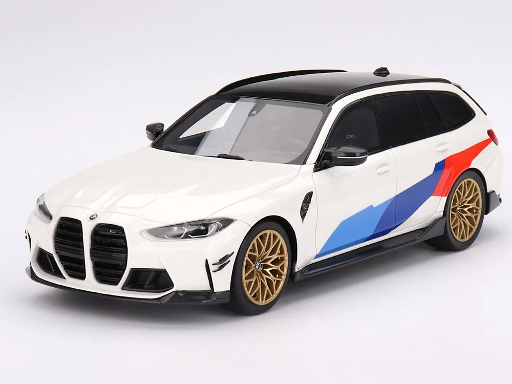 Top Speed Model 1/18 BMW M3 M-Performance G81 Touring Station Wagon White/Red/Blue - Diecast Toyz Australia