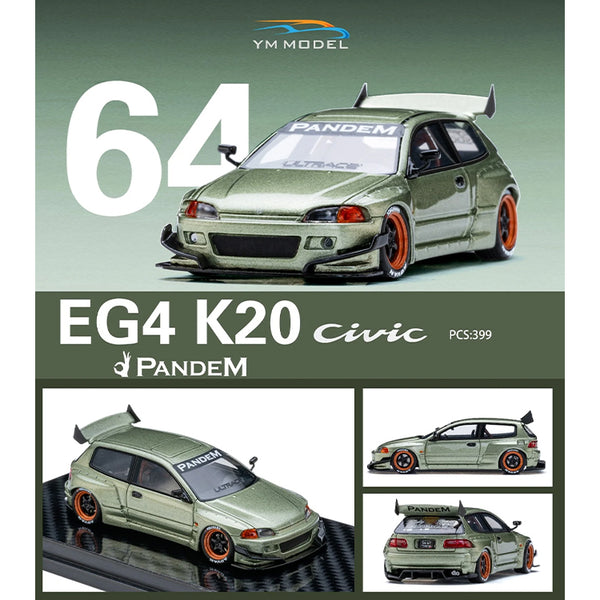 1/64 YM Model パンデム　ホンダ シビック EG4 K20 jdm YM_Model_Honda_Civic_EG4_K20_P