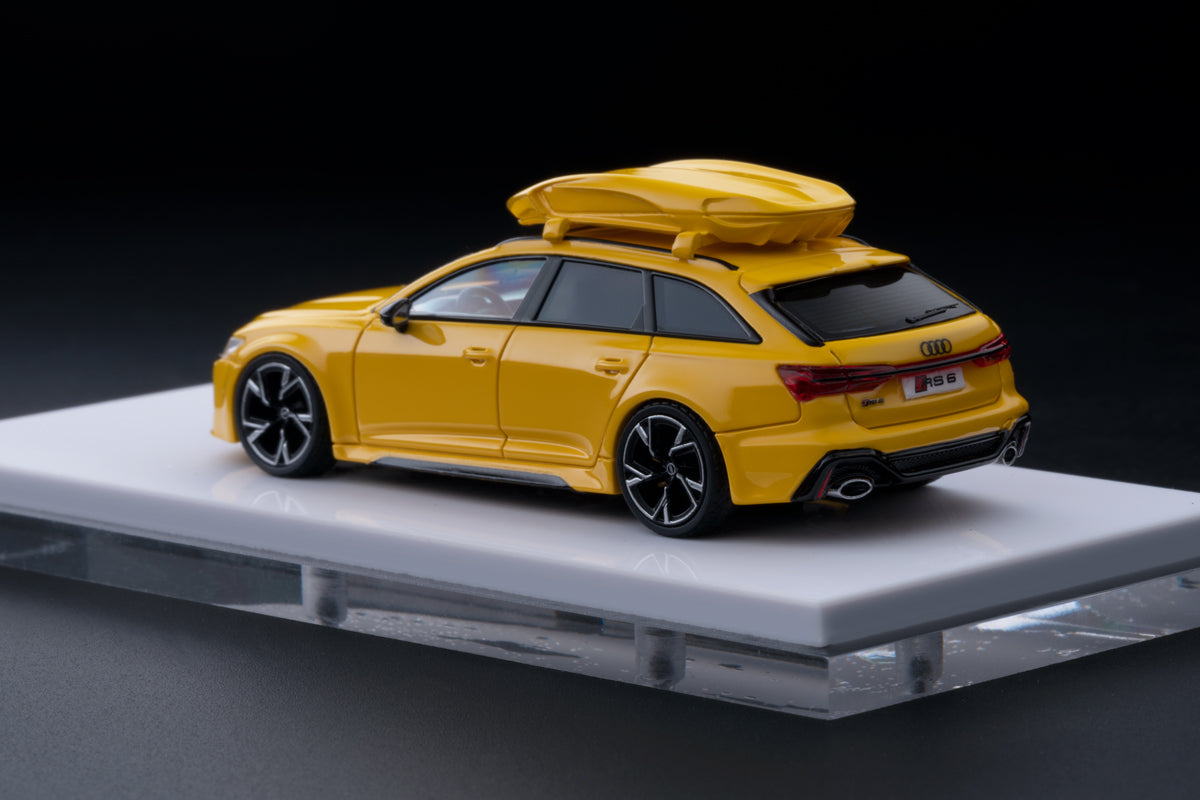 Refine Emotion 1/64 RS6 Wagon with Roof Box in Lemon Yellow - Diecast Toyz Australia