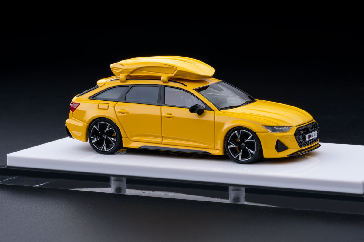 Refine Emotion 1/64 RS6 Wagon with Roof Box in Lemon Yellow - Diecast Toyz Australia