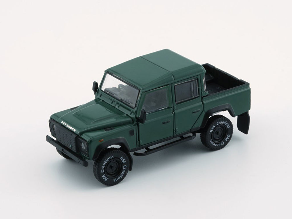 BM Creations 1/64 Land Rover Defender 110 Pick Up Green - Diecast Toyz Australia