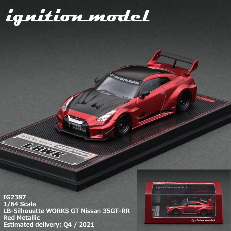 Ignition Model 1/64 LBWK Silhouette Works GT 35GT-RR Metallic Red - Diecast Toyz Australia