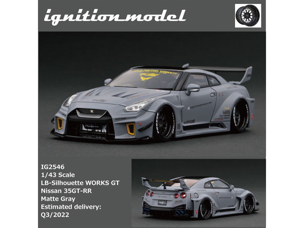 Ignition Model 1/43 LB Silhouette Works GT Nissan 35GT-RR Matte Grey - Diecast Toyz Australia