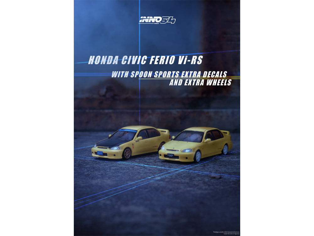 Inno64 Honda Civic Ferio Vi-RS Yellow - Diecast Toyz Australia