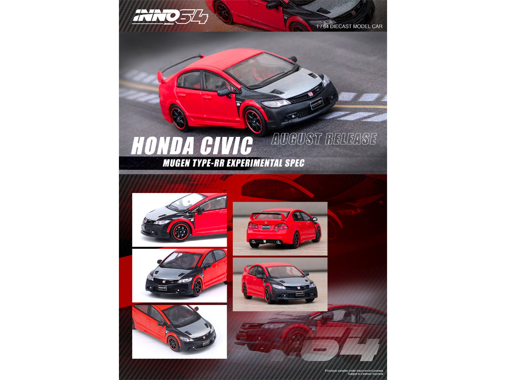Inno64 Honda Civic Mugen Type RR Experimental Spec 2008 Red/Black - Diecast Toyz Australia
