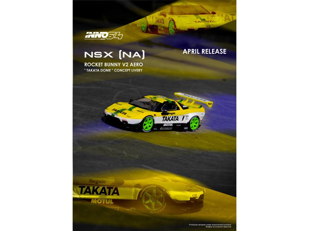 Inno64 Honda NSX NA1 Rocket Bunny V2 Aero Takata Dome Livery - Diecast Toyz Australia