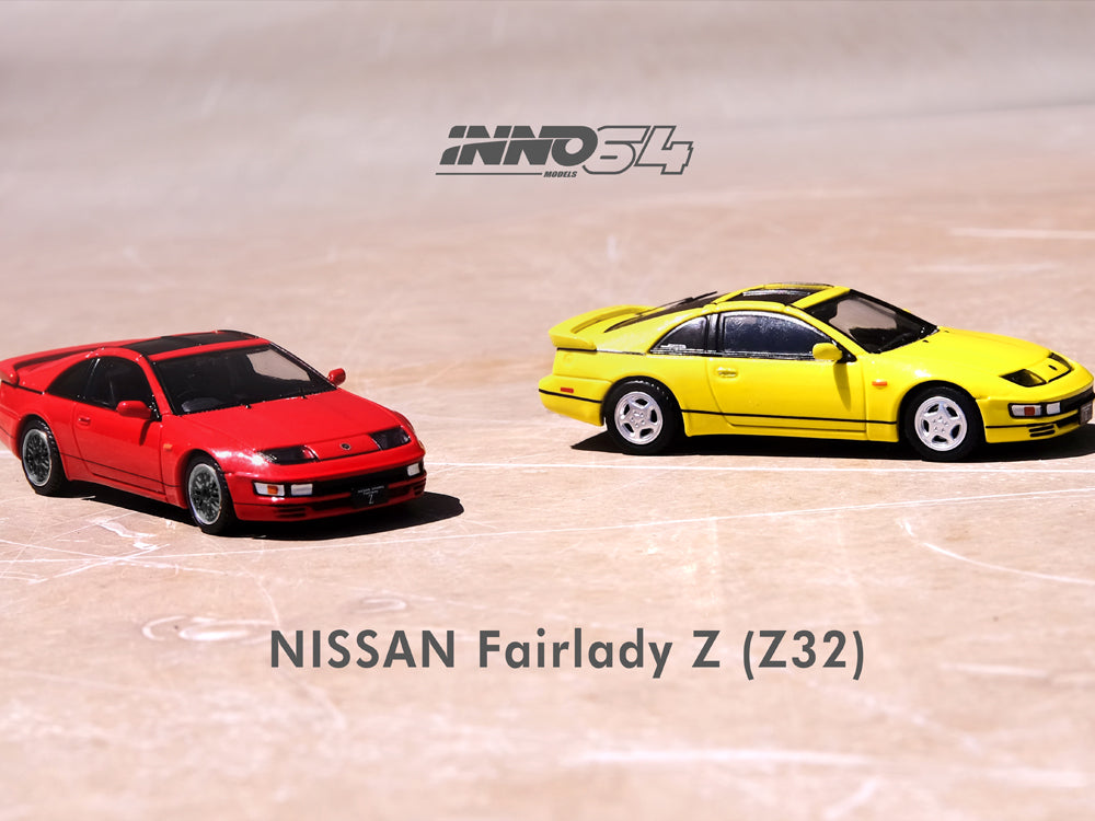 Inno64 Nissan Fairlady Z Z32 Aztec Red with Extra Wheels - Diecast Toyz Australia