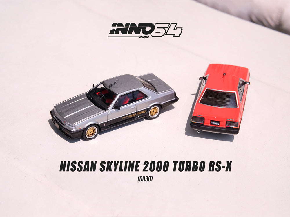 Inno64 Nissan Skyline 2000 Turbo RS-X DR30 Silver/Black - Diecast Toyz Australia