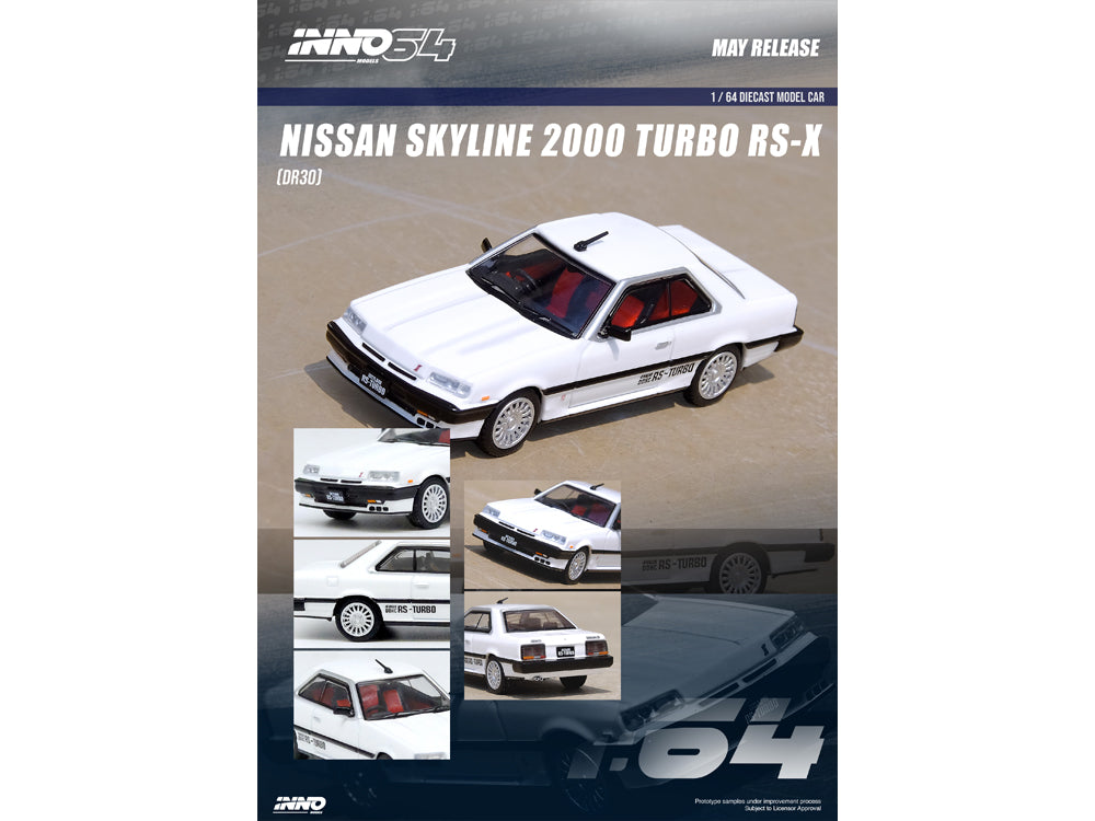 Inno64 Nissan Skyline 2000 Turbo RS-X DR30 White - Diecast Toyz Australia